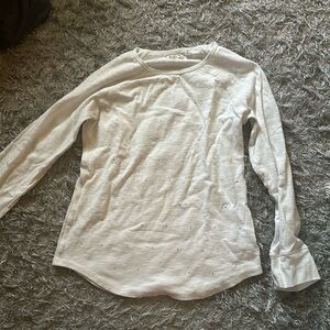 White, girls XXL long sleeve shirt, little sparkling gems on it. Really cute!